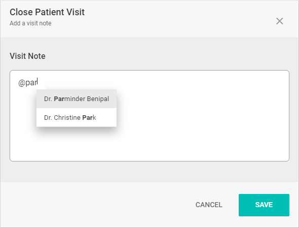 DermEngine Document Close Patient Visit Notes