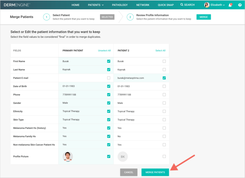 DermEngine Upgrading Merging Interface for intelligent dermatology