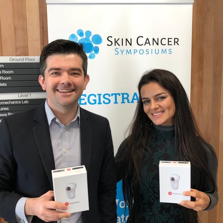 Peter Birch and Maryam Sadeghi at Skin Cancer Symposiums with MoleScope